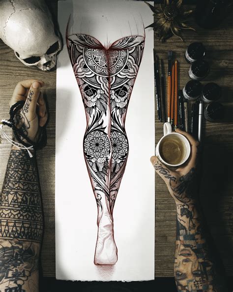 Symmetry Full Leg Tattoos Leg Tattoos Women Girl Back Tattoos