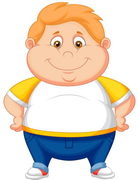 Funny Fat Kids Cartoon Illustrations Royalty Free Vector Graphics