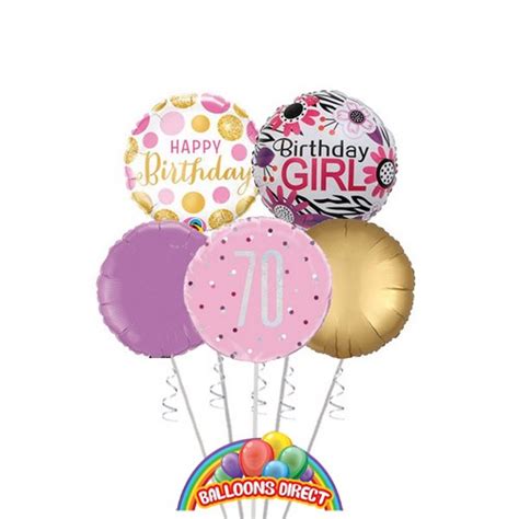 Ladies 70th Birthday Balloon Bouquet Balloons Direct