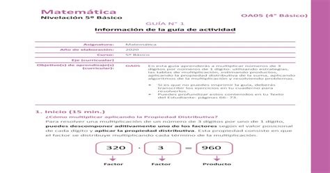 Matemática Curriculum Nacional Mineduc Chile Pdf Document