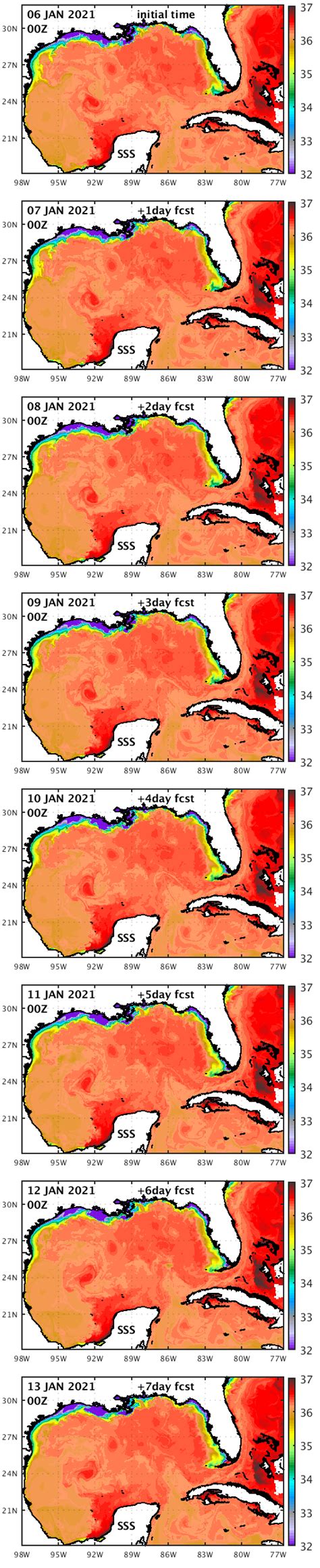 Forecast Sea Surface Salinity Coastal And Shelf Modeling