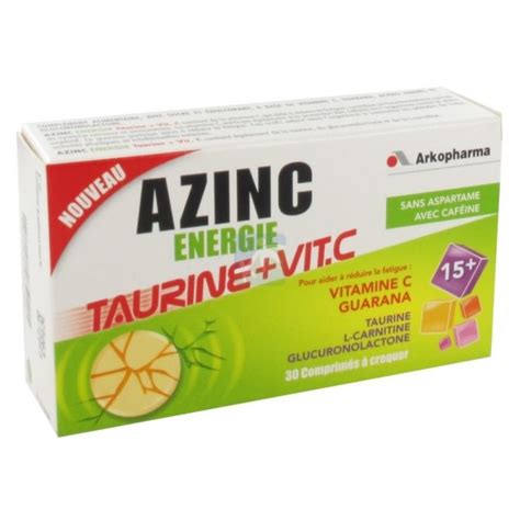 Azinc Energie Taurine Vitamine C X 30 Pas Cher Vitalité Défenses