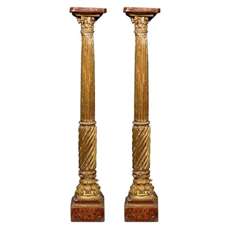 Pair Of Italian 19th Century Architectural Wood Columns For Sale At 1stdibs