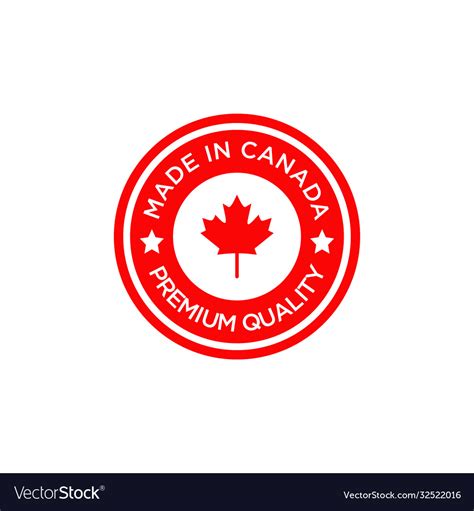 Emblem Logo Made In Canada Product Design Vector Image