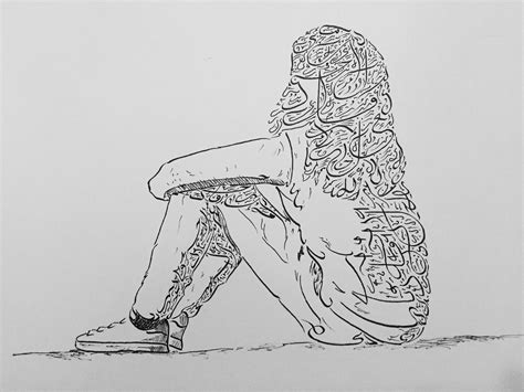 Girl Sitting Sketch At Explore