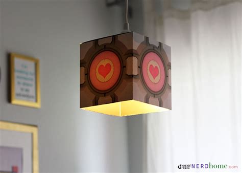 Easy Diy Portal Companion Cube Pendant Lamp Our Nerd Home