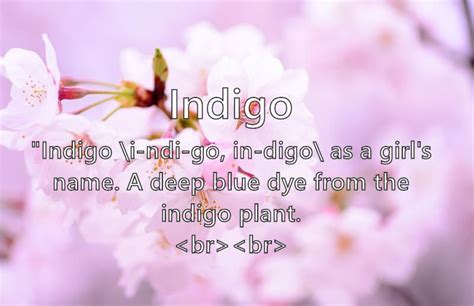 Indigo What Does The Girl Name Indigo Mean Name Image