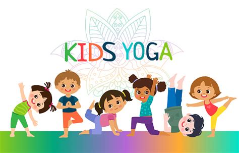Ilustración De Kids Yoga Horizontal Banners Design Concept