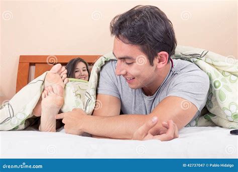 Cute Couple Lying In Bed Sleeping Stock Image Image Of Attractive
