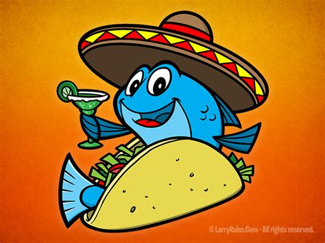 Larry Rains Fish Taco Character Design