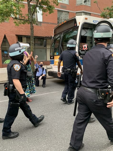 Photo Of The Day Mta Bus Driver Takes A Knee As Protest Streams Past West Side Rag