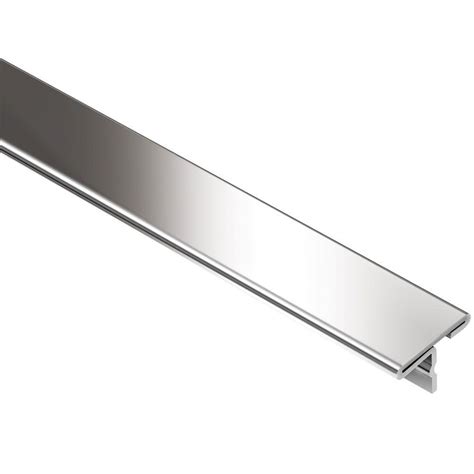 I've been using more and more of the schluter metal trims for transitions and other details. Schluter Reno-T Stainless Steel 17/32 in. x 8 ft. 2-1/2 in ...