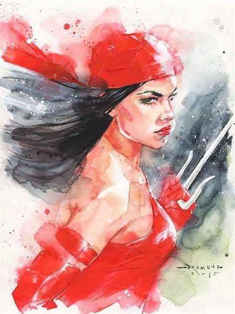 Elektra By Ricardo Drumond Art Vault Marvel Comics Art Comic Art