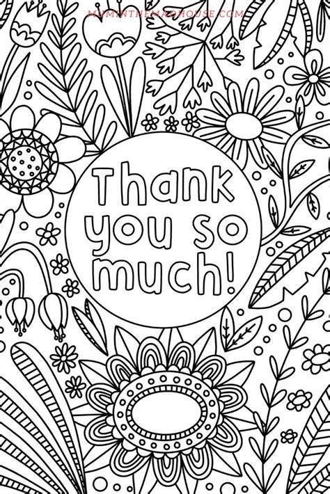 Thank You Card Printables Coloring Page For Kids Free
