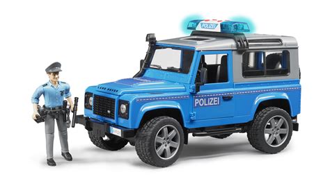 Bruder Land Rover Defender Police Vehicle And Policeman Kids Toy Model