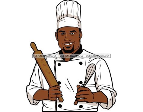 Afro Black Man Chef Kitchen Culinary Male Cooking Cook Cuisine Etsy