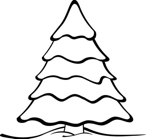 Simple Christmas Tree Clipart Black And White Clip Art Library