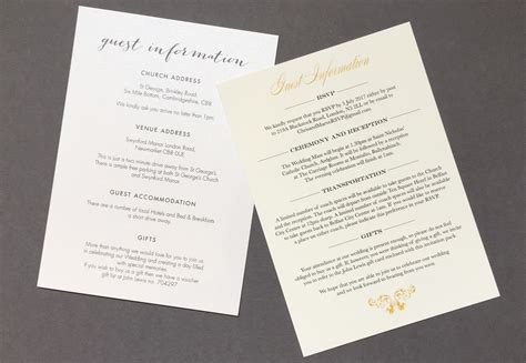 They can be the place where you inform guests about wedding hotel blocks make sure to keep reading below because this stationery piece is about to make sense. Wedding Guest Information Cards - What to Include | Foil ...