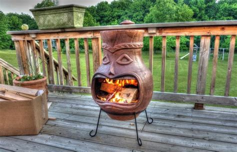 Mexican Large Clay Chiminea Outdoor Fireplace — Randolph Indoor And