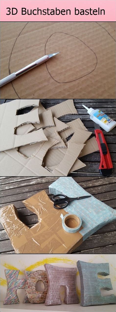 Sammlung von michl • zuletzt aktualisiert: 3D Buchstaben basteln aus Pappe und Washi Tape | Basteln ...