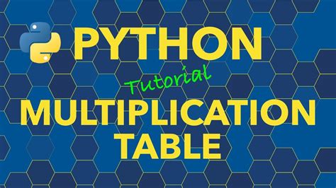 Python Create Multiplication Table YouTube