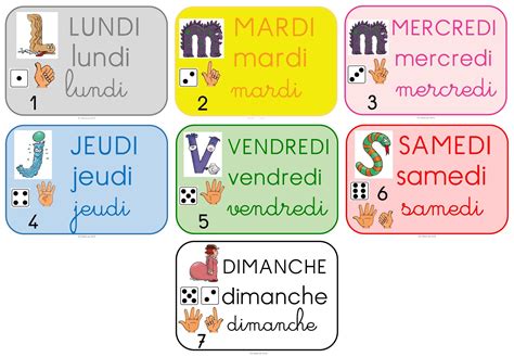 Apprendre Les Jours De La Semaine En Maternelle Les Jours De La