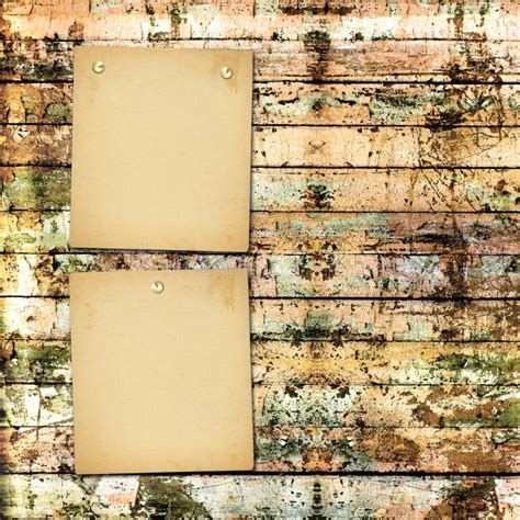 Old Painted Wooden Plank With Paper Card Stock Image Image Of