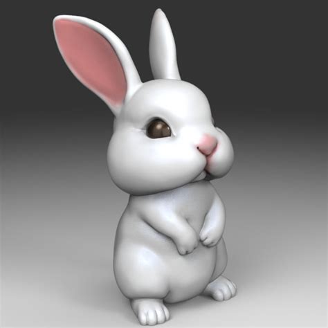 3d Model Of Cute Rabbit For 3dprint Etsy