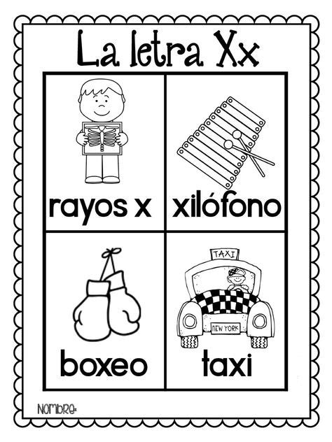 Palabras Con La Letra X En Español Para Niños Niños Relacionados