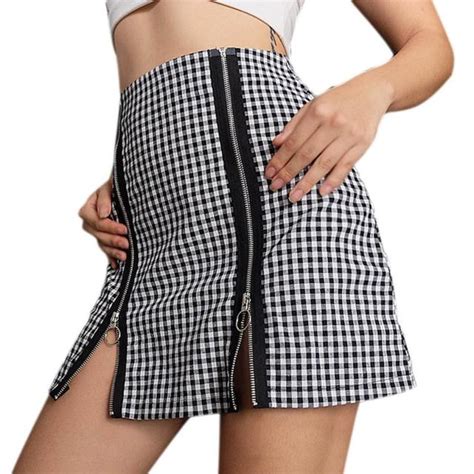 jaycosin women s skirts girl women sexy sexy skirts plaid zipper splicing package buttocks skirt