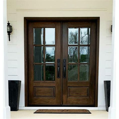 64 In X 80 In Prehung Double Unfinished Wood Mahogany Exterior Double