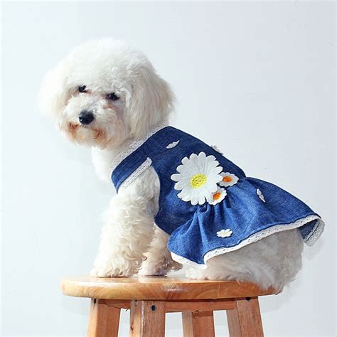 Summer Dog Dress Cute Sunflower Princess Skirt Small Dog Clothes Poodle