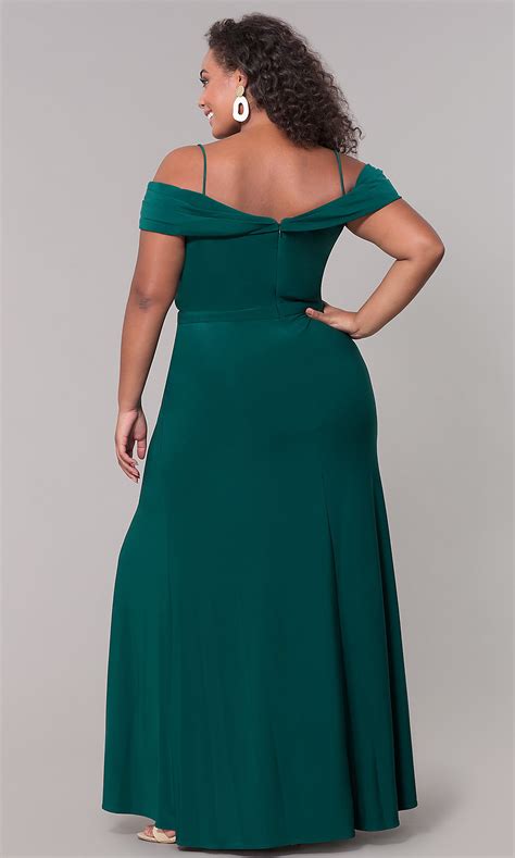 With that wedding or gala invitation comes the unspoken ask that you flaunt your finest. Long Plus-Size Wedding Guest Dress with Slit -PromGirl