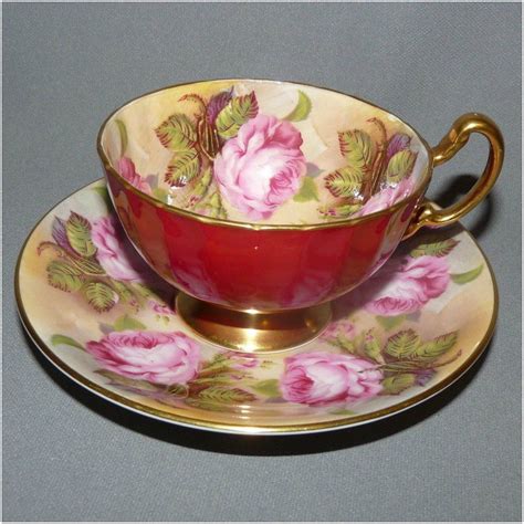 Aynsley Bone China Cup And Saucer England Hand Painted Roses Vintage Tea Cups Aynsley Tea Cup
