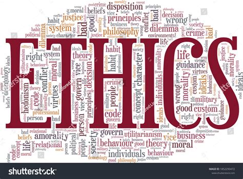 Ethics Vector Illustration Word Cloud Isolated Royalty Free Stock