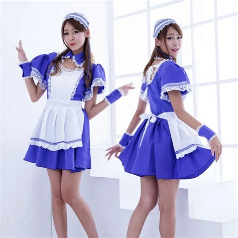 Women Alice In Wonderland Maid Costume Beer Girl France Maid Costume