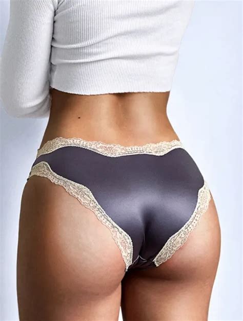 Womens Lingerie Seamless Panties Sexy Lace Knickers Silky Satin Briefs