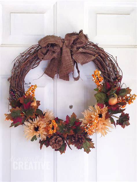 Easy Fall Wreath Domestically Creative