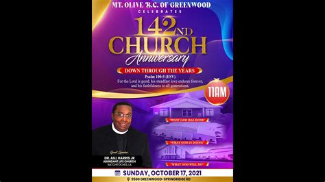 Mobc 142nd Church Anniversary Live Broadcast 101721 Youtube