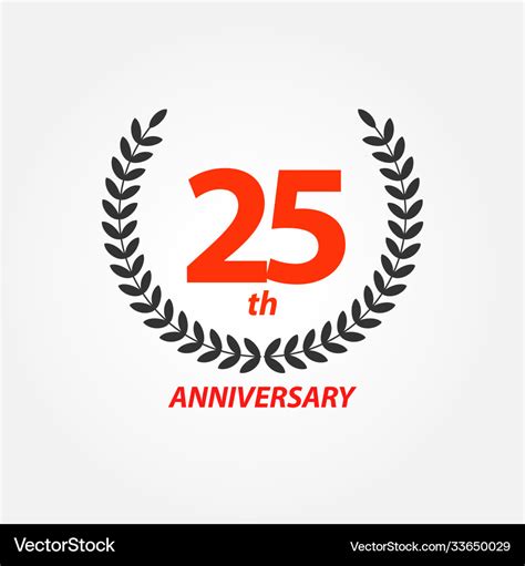 25th Anniversary Template Design Royalty Free Vector Image