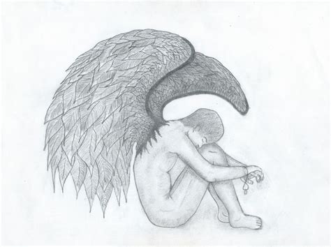 Sad Angel Pencil Drawings