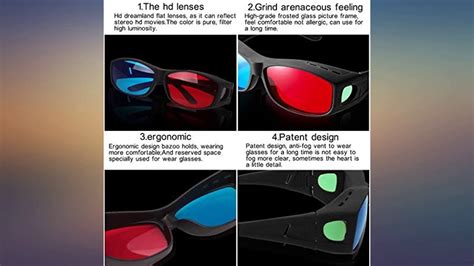 Bial Red Blue 3d Glasses With Case Glassese Cloth 2 Pack Cyan Anaglyph