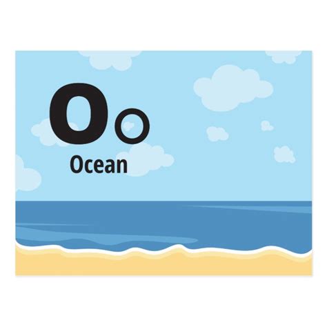 O Is For Ocean Alphabet Flash Card 55 X 425