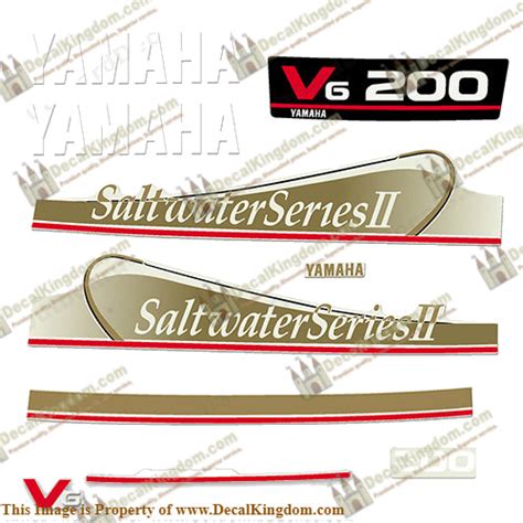 Yamaha 200hp Saltwater Series Ii Decals Gold