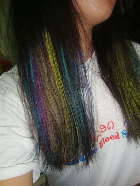 Black Colorful Dip Dye Hair Dip Dye Hair Hair Dyed Hair