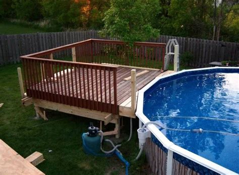 Above Ground Pool Deck Ideas Swimming Pool Deck Design Simple Above