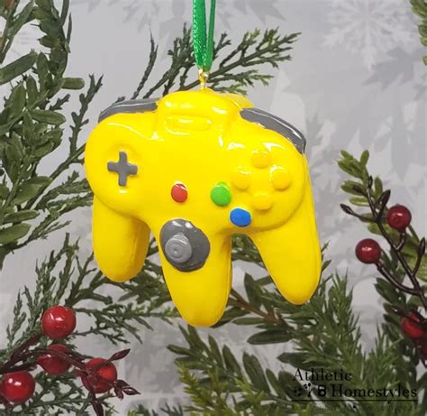 Nintendo N64 Game Console Controller Christmas Ornament Retro Gaming