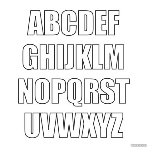Block Letter Font Alphabet Template For Use Printabler Com Block Letter Fonts Lettering
