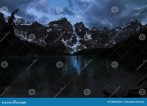 Moraine Lake At Night Stock Image Image Of Glowing 248063381