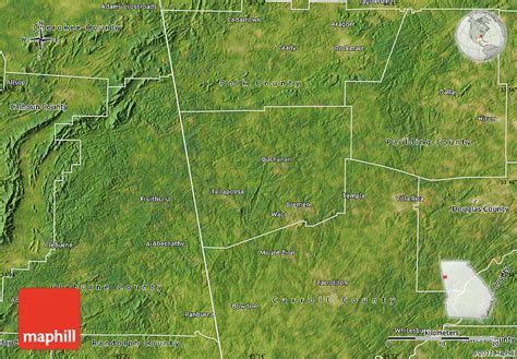 Satellite Map Of Haralson County